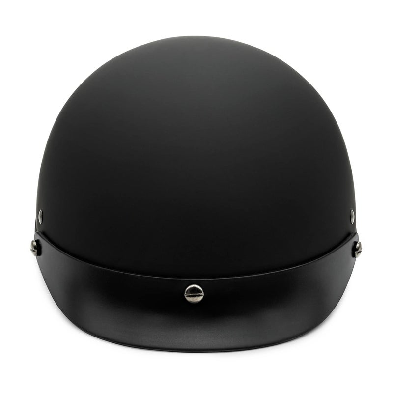 VCAN - V515-23 Cruiser Solid Flat Black Half Face Motorcycle Helmet (Medium) - Image 3